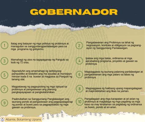 Mga Tungkulin at Responsibilidad ng mga Elected Government .